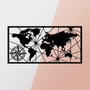 Wallity World Map Large Metal Wall Decor Negro